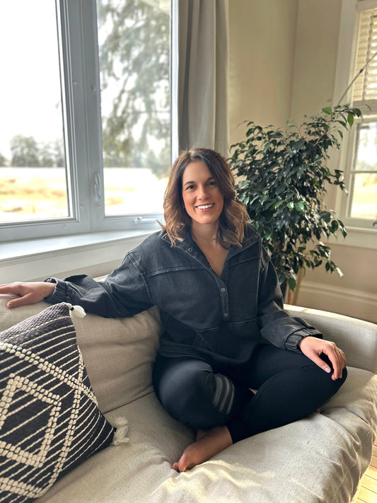 Mineral Wash Button Sweatshirt