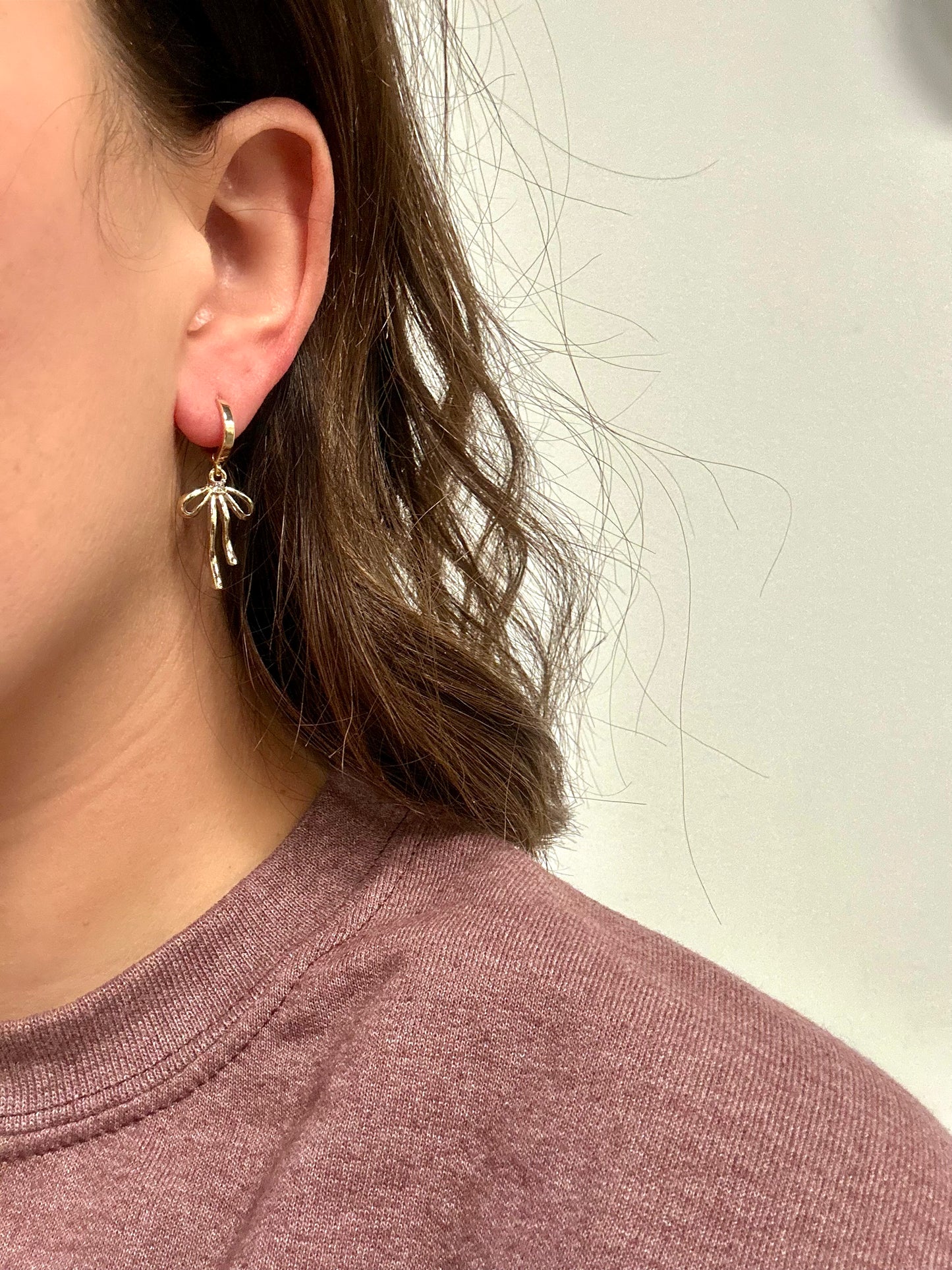 Linked Bow Drop Earrings