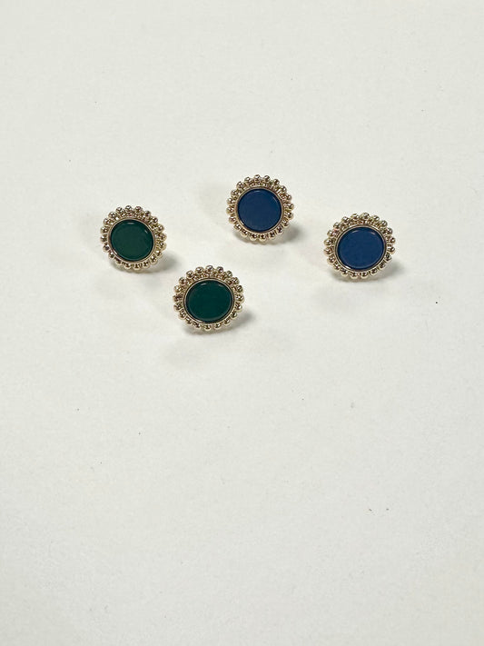 Dotted Round Stone Studs