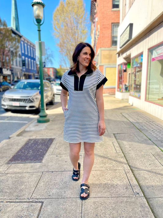Genola Collared Stripe Dress
