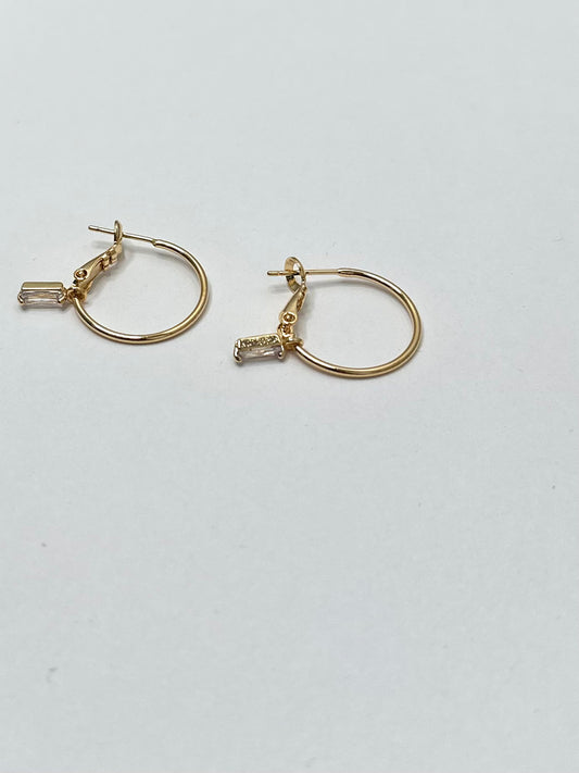 Linked Rectangle Stone Earrings