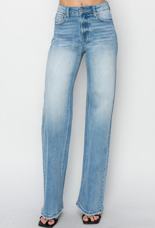 Risen Mikayla High Rise Straight Jeans