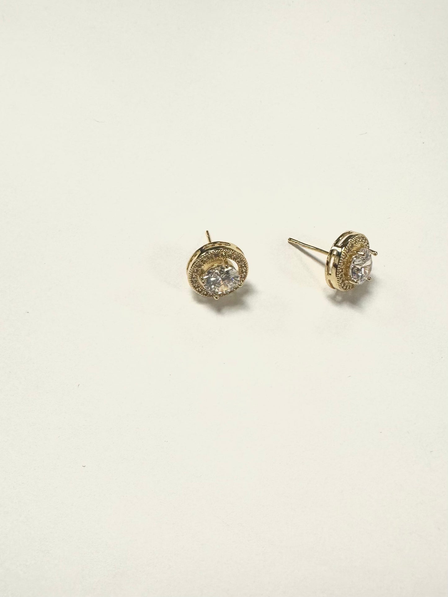 CZ Round Stud Earrings