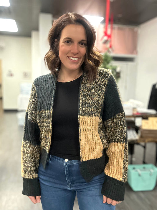 St. Edwards Checkered Cardigan Sweater