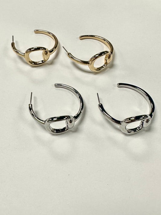 Accented Horse Bit Hoops