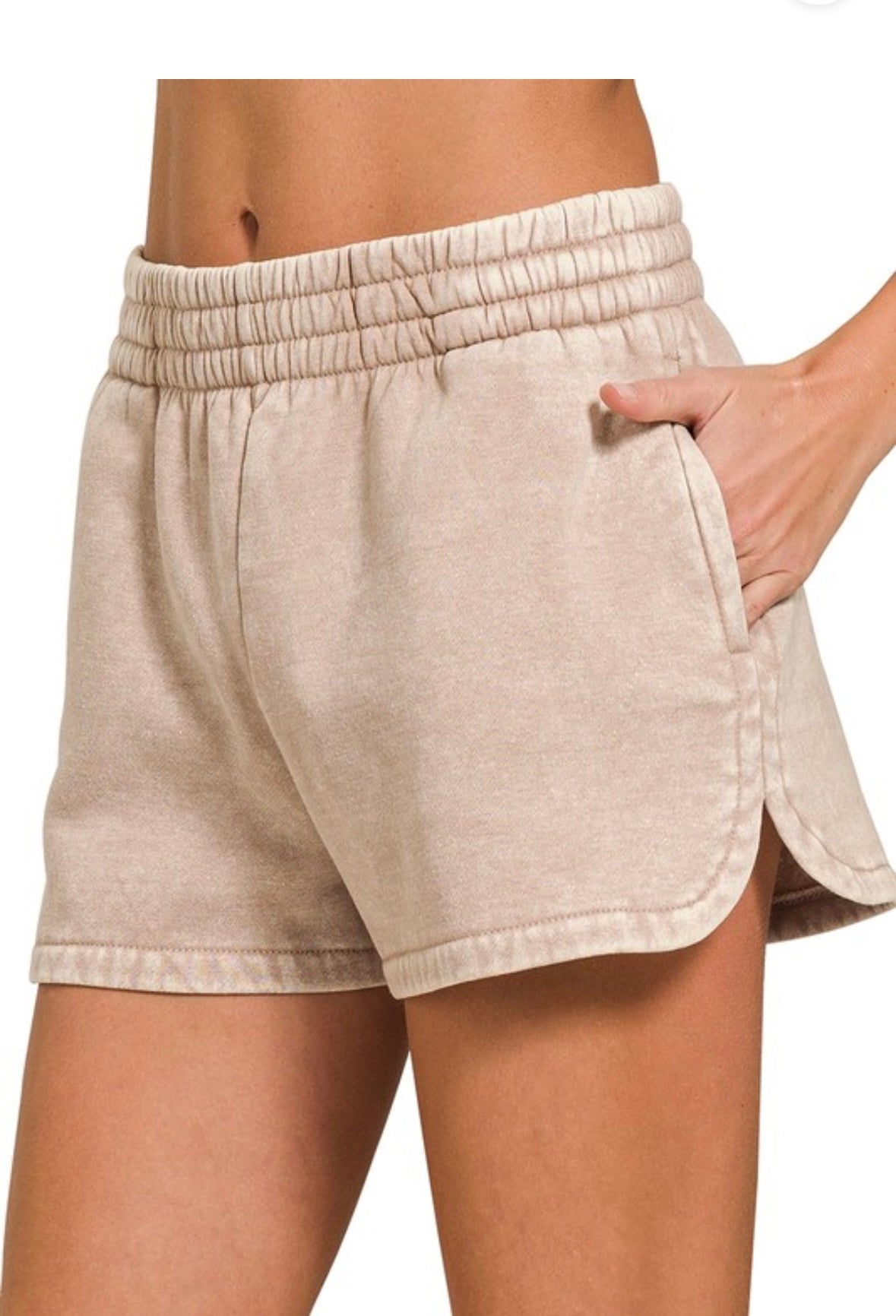 Acid Wash Dolphin Shorts