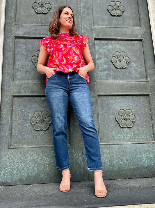 Kancan Bradenton Mid Rise Slim Straight Jeans
