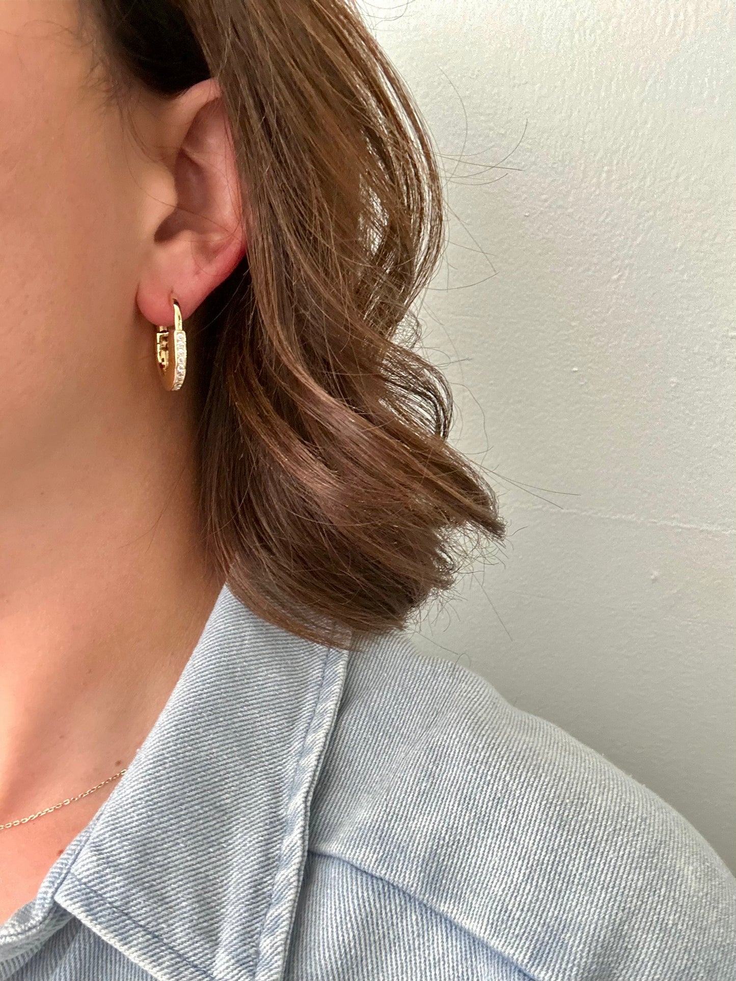 Pave Oval Earrings