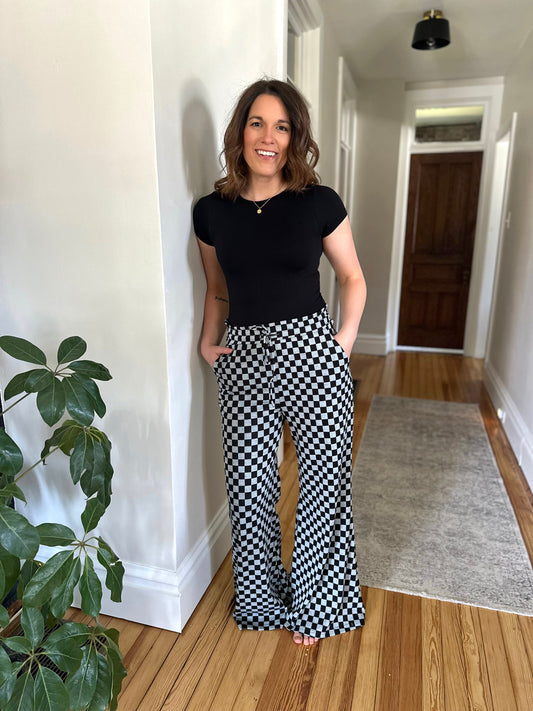 Donaldson Checkered Wide Leg Pants