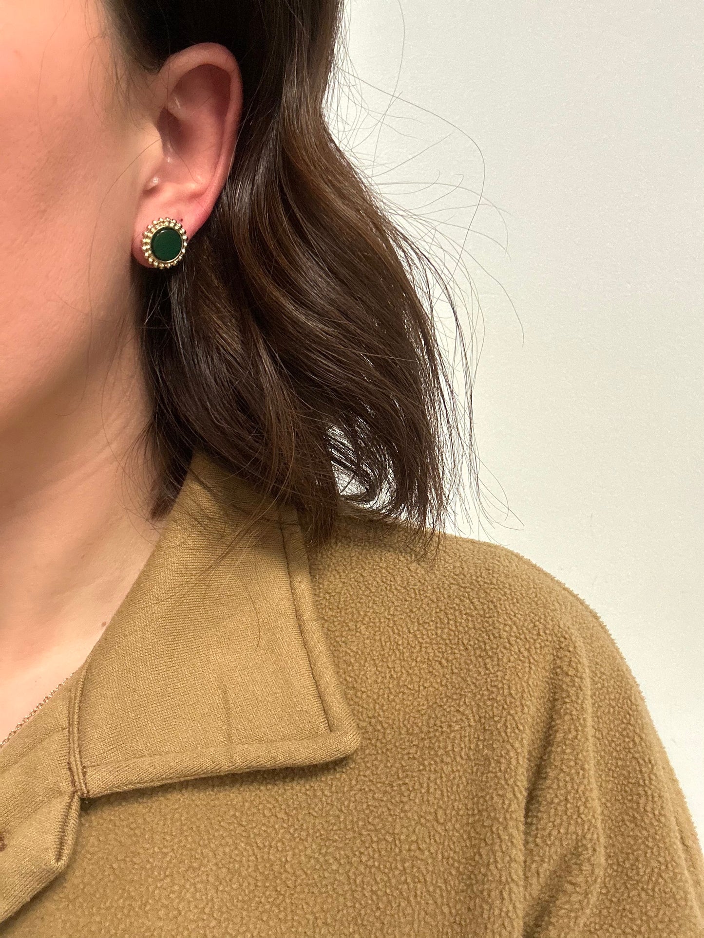 Dotted Round Stone Studs