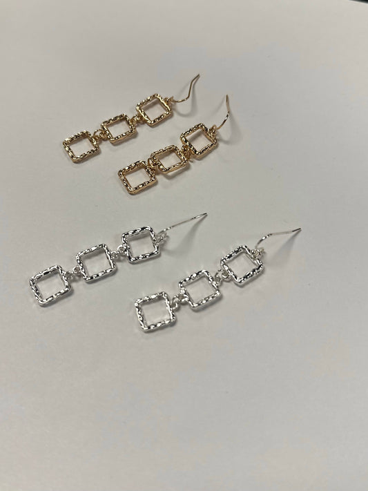 Linear Square Outline Earrings