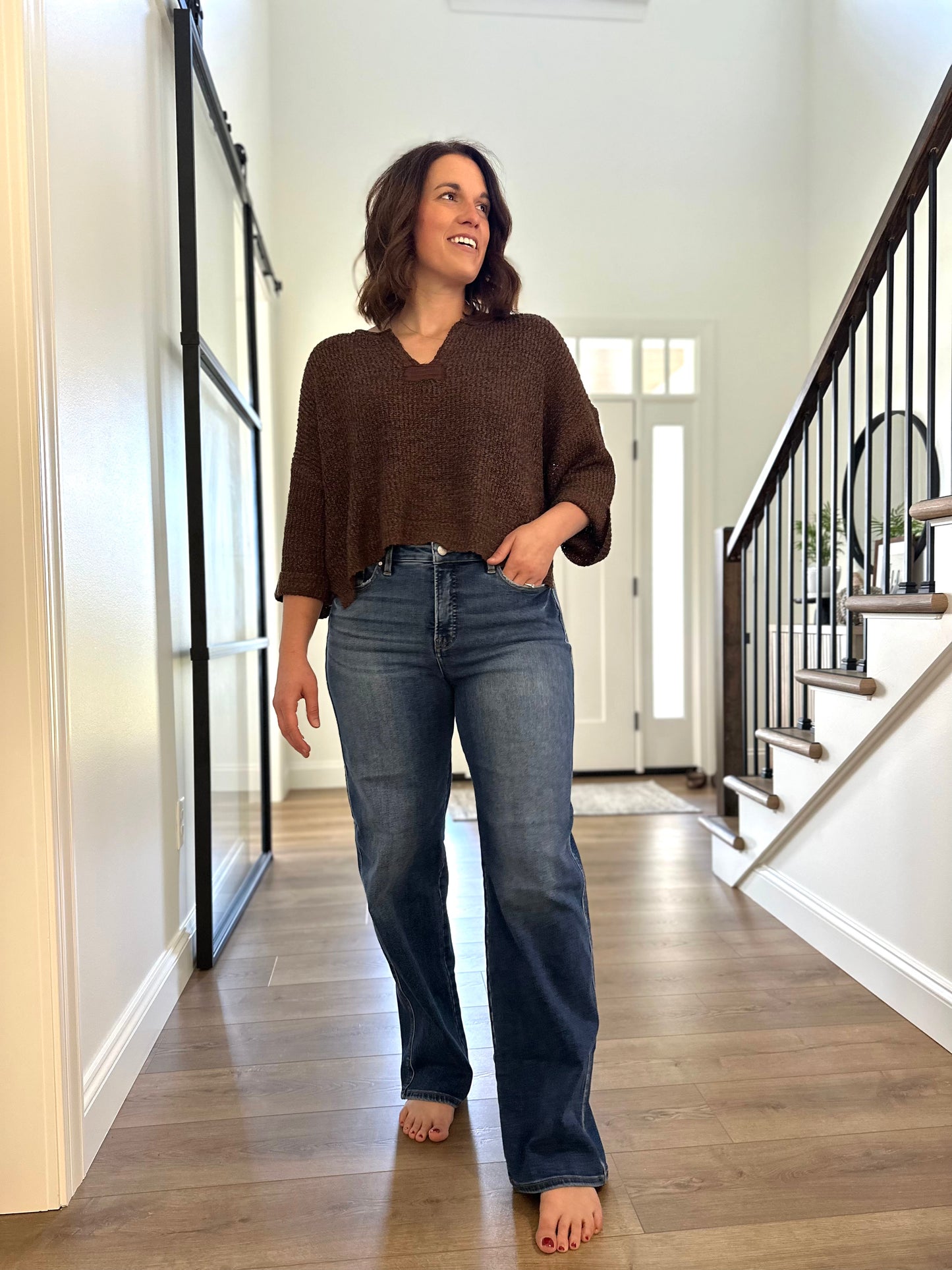 Risen Denton High Rise Straight Jeans