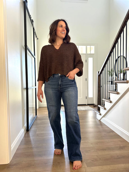 Risen Denton High Rise Straight Jeans