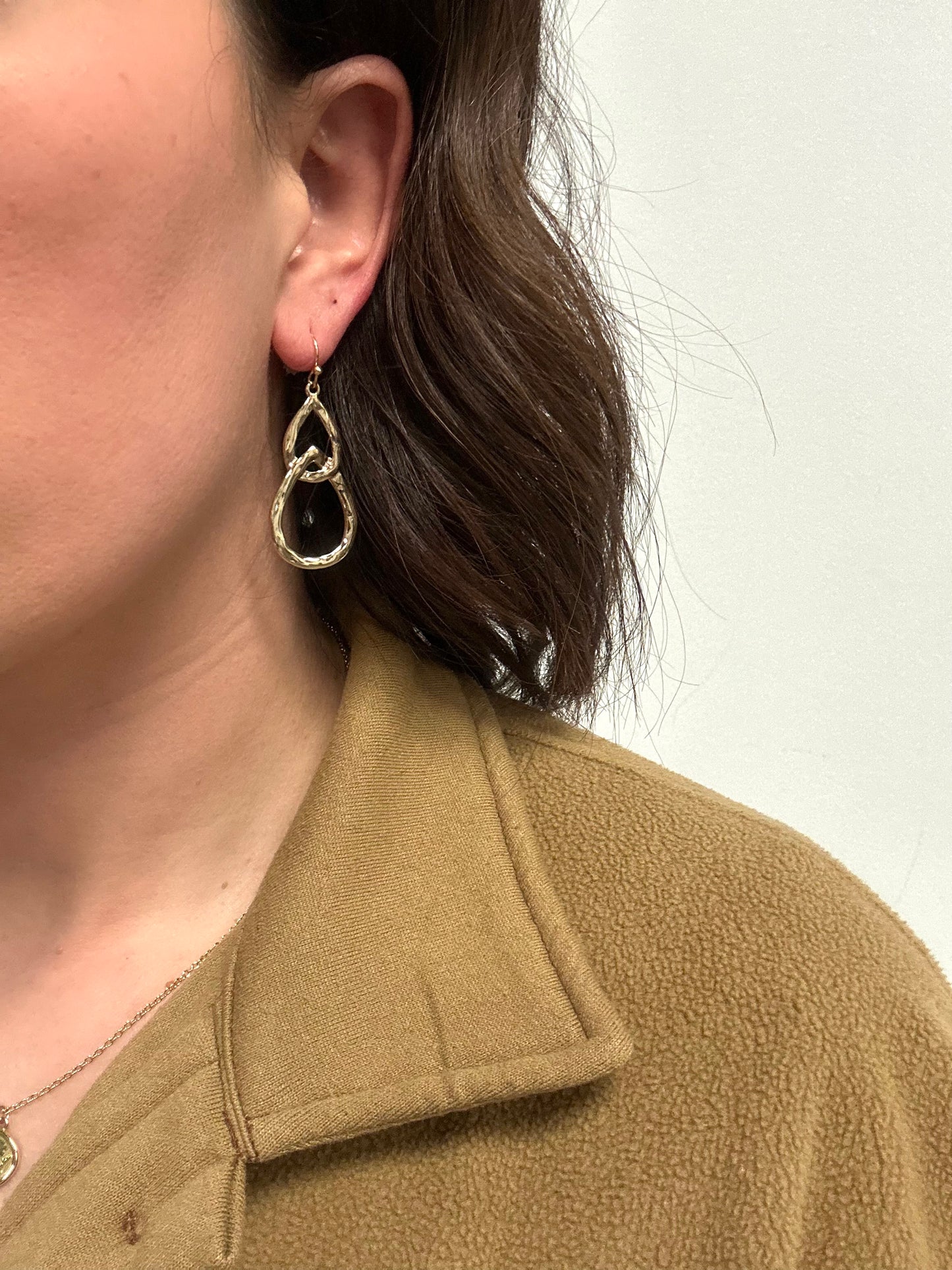 Duo Teardrop Linked Drop Earrings