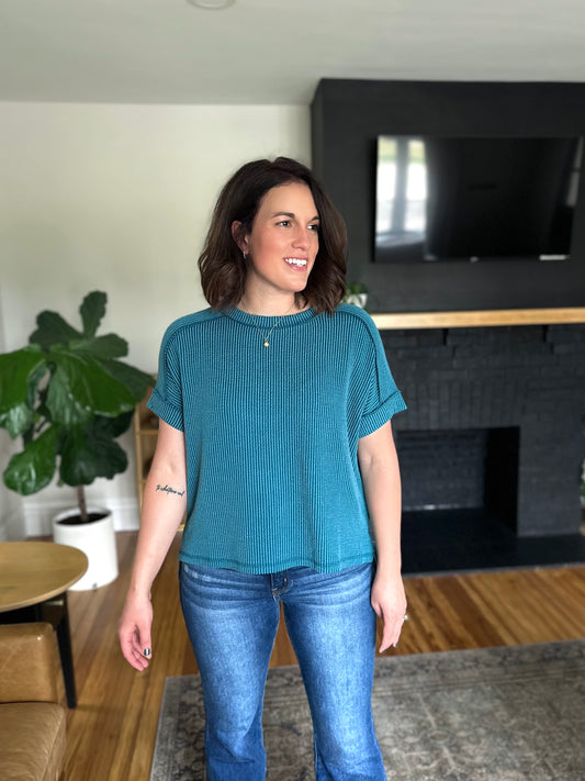 Covington Ribbed Relaxed Top