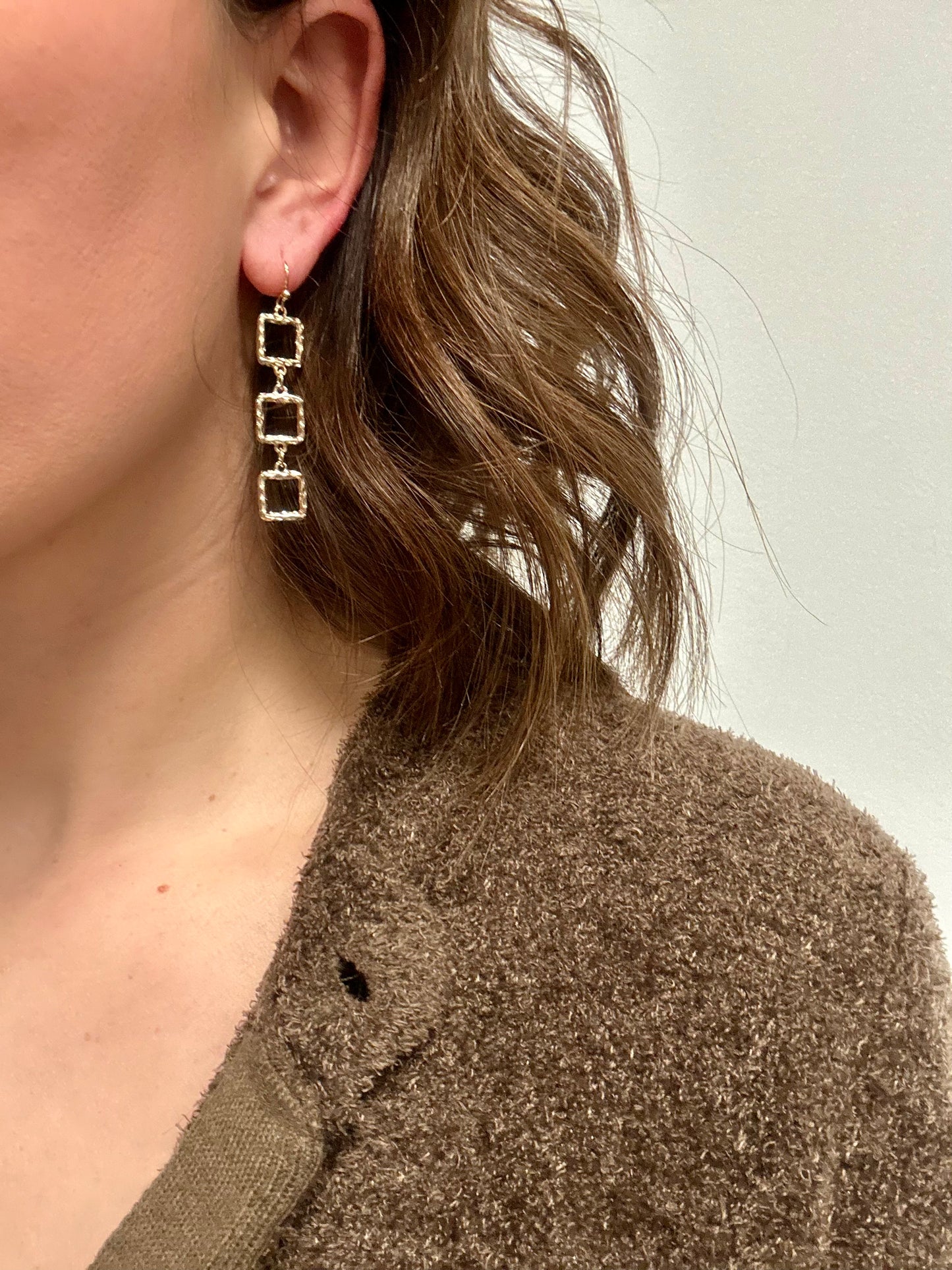 Linear Square Outline Earrings