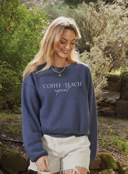 Coffee Teach Repeat Mid Graphic Sweatshirt
