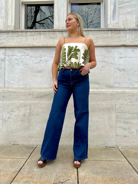 Galloway Mid Rise Wide Leg Jeans
