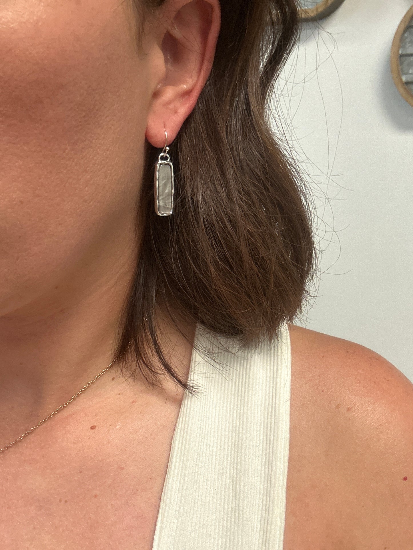 Pearl Bar Drop Earrings