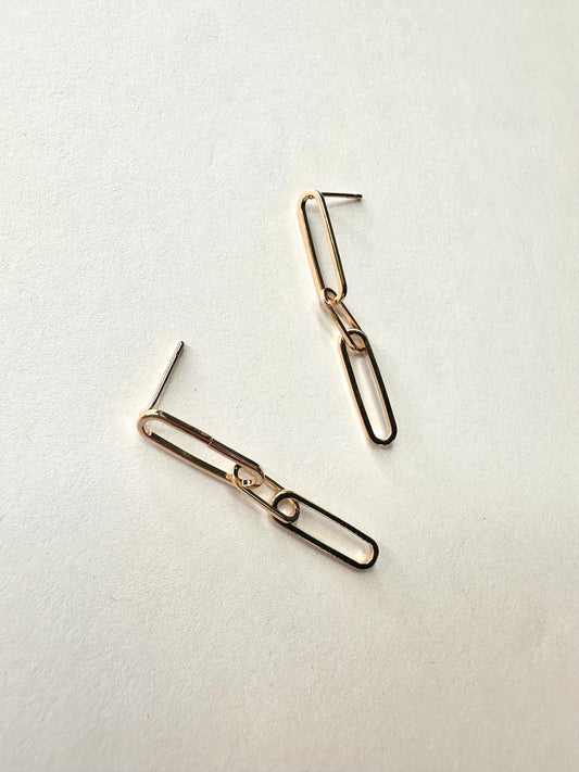 3 Paperclip Chain Earrings