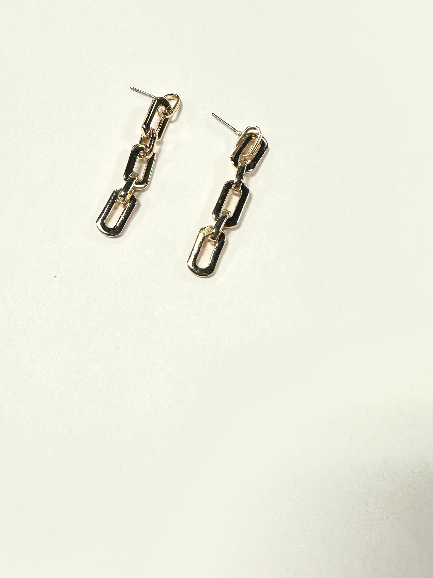 Oval Linked Chain Drop Earrings