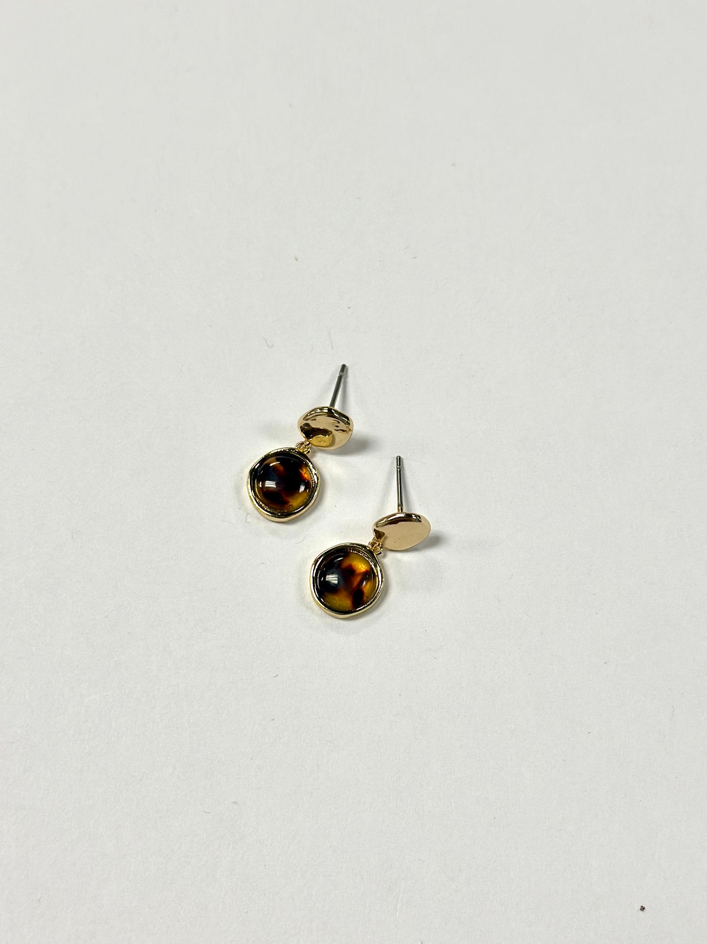 Organic Tortoise Stone Drop Earrings