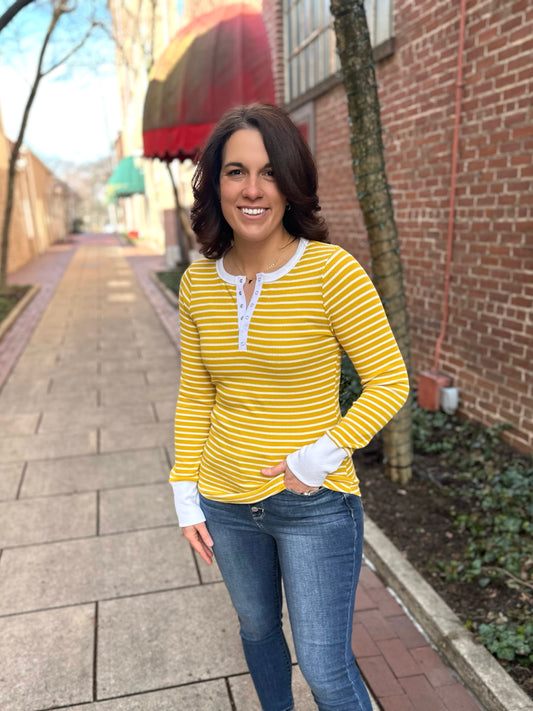 Rest Haven Striped Henley