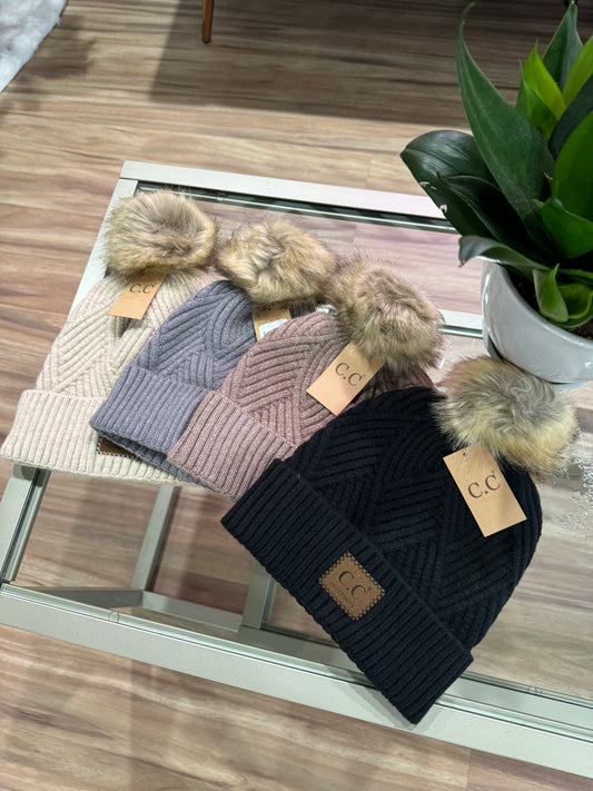 CC Criss Cross Suede Beanie