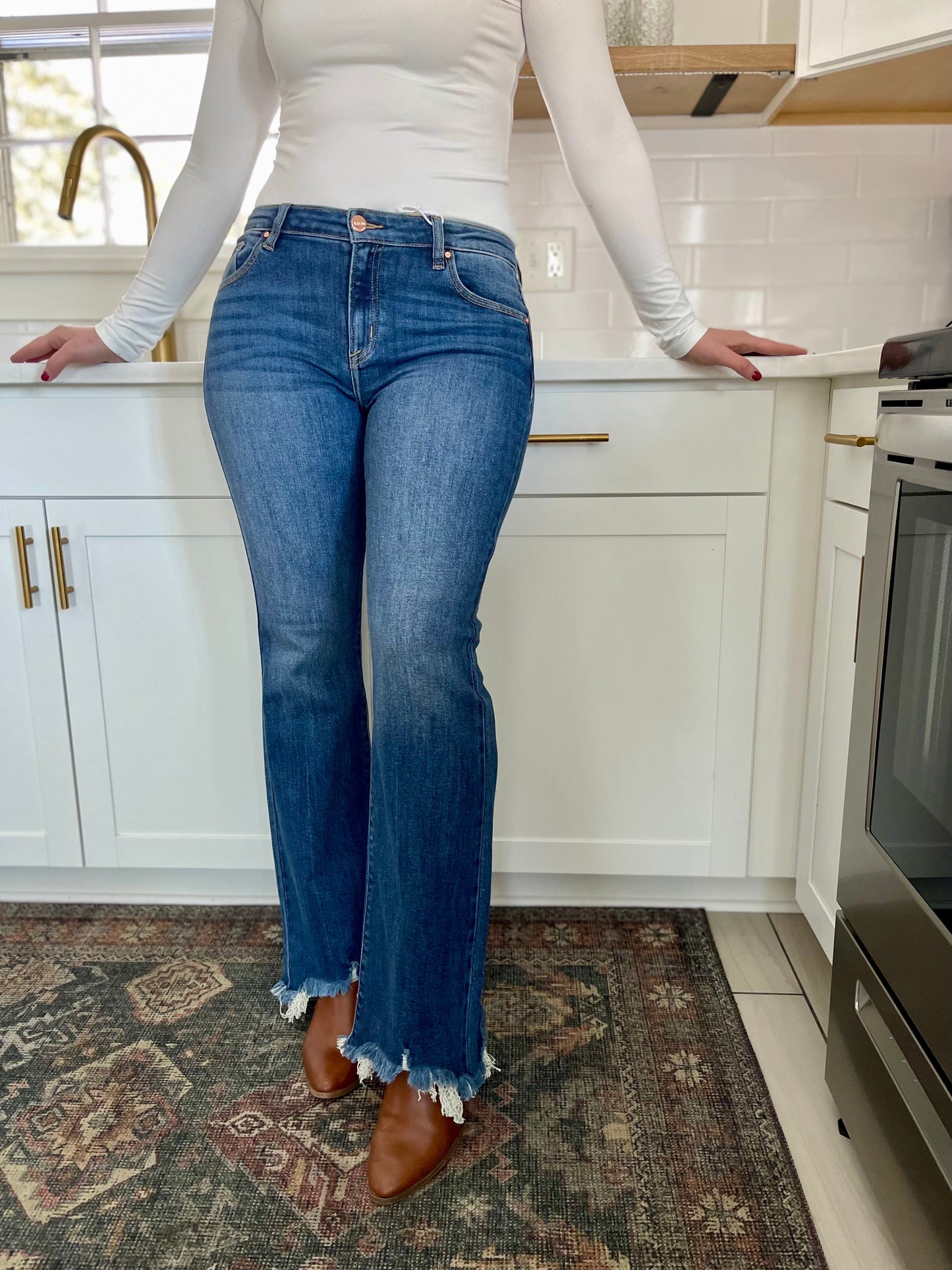 Risen Pennie Mid Rise Flare Jeans