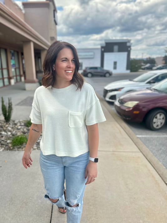 Exeter Ribbed Top with Pocket