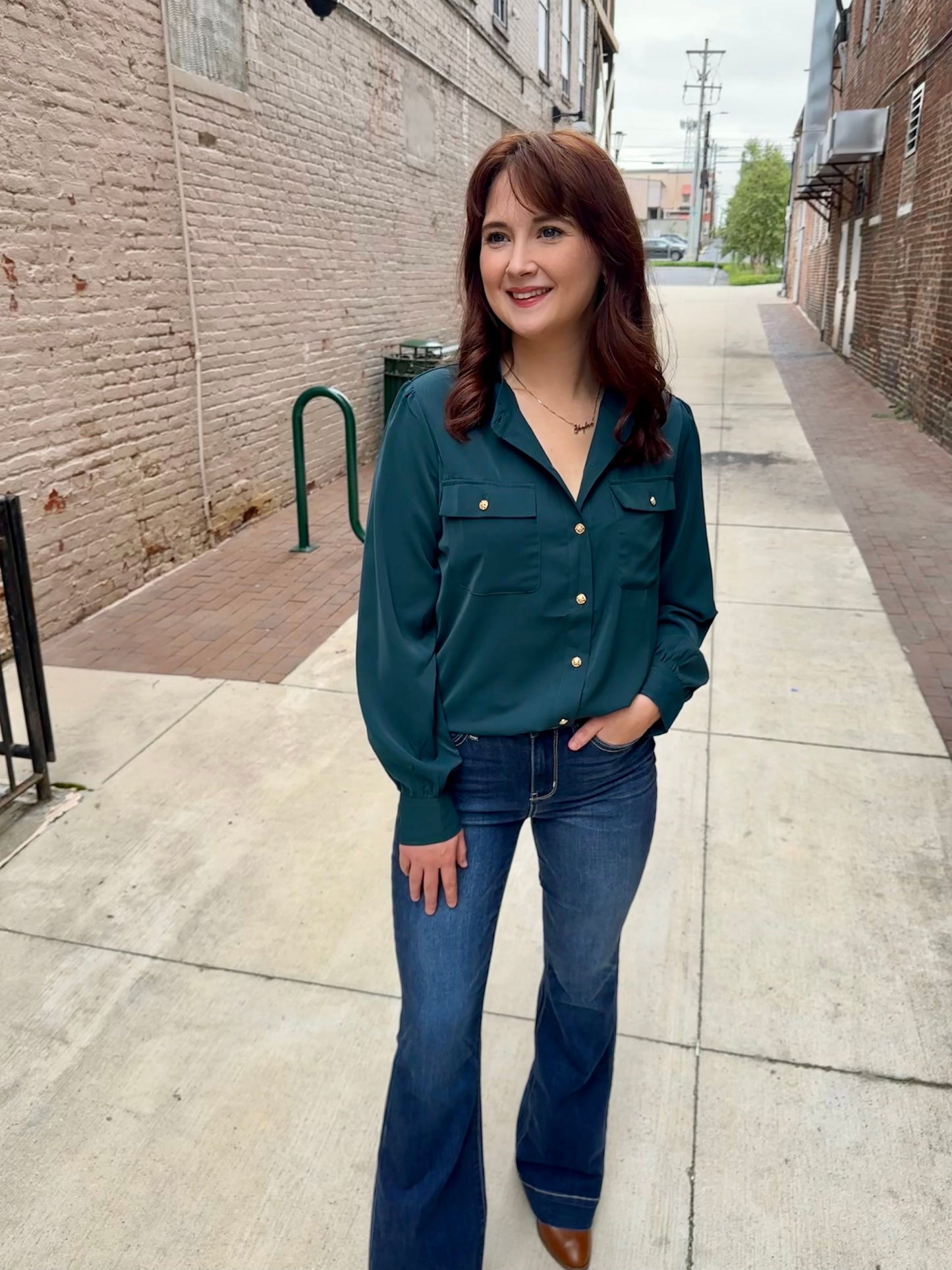 Lowan Button Silky Shirt