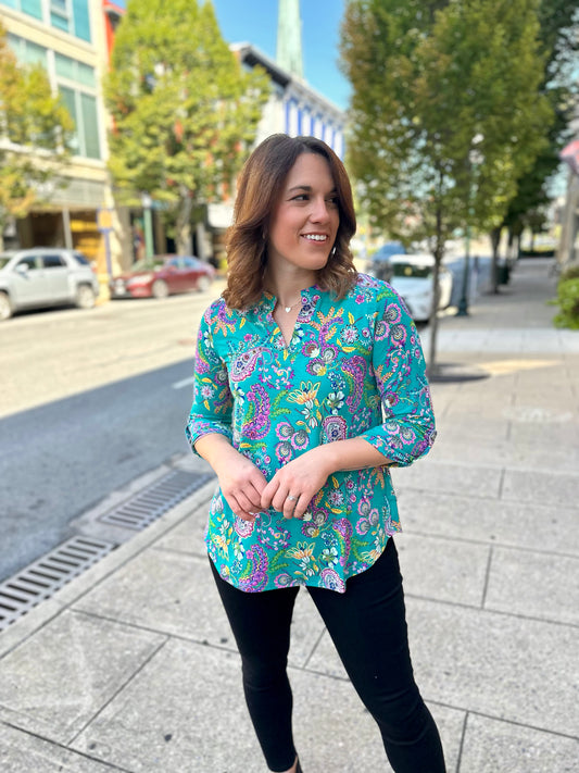 Santel Vneck Stretchy Blouse