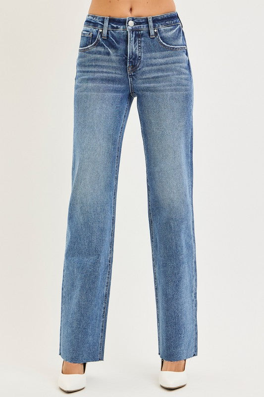 Risen Lupton Tummy Control 4 Way Stretch Mid Rise Straight Jeans