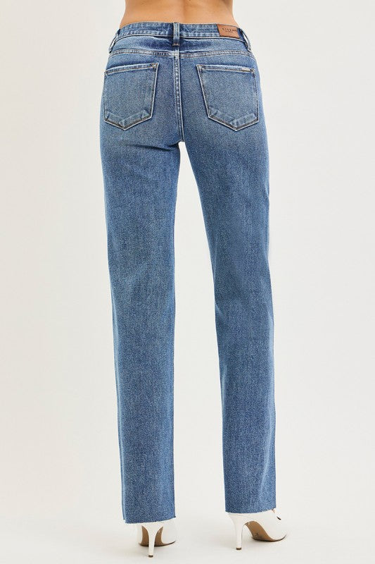 Risen Lupton Tummy Control 4 Way Stretch Mid Rise Straight Jeans