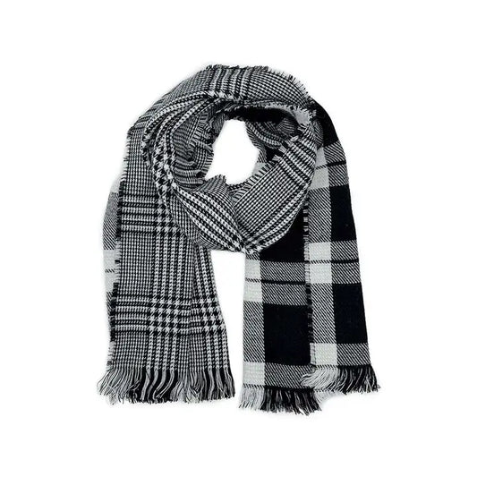 Reversible Plaid and Check Cozy Soft Scarf