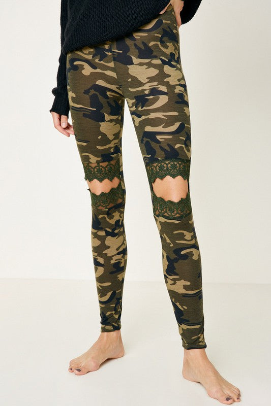 1194 - Lace Cut Out Legging