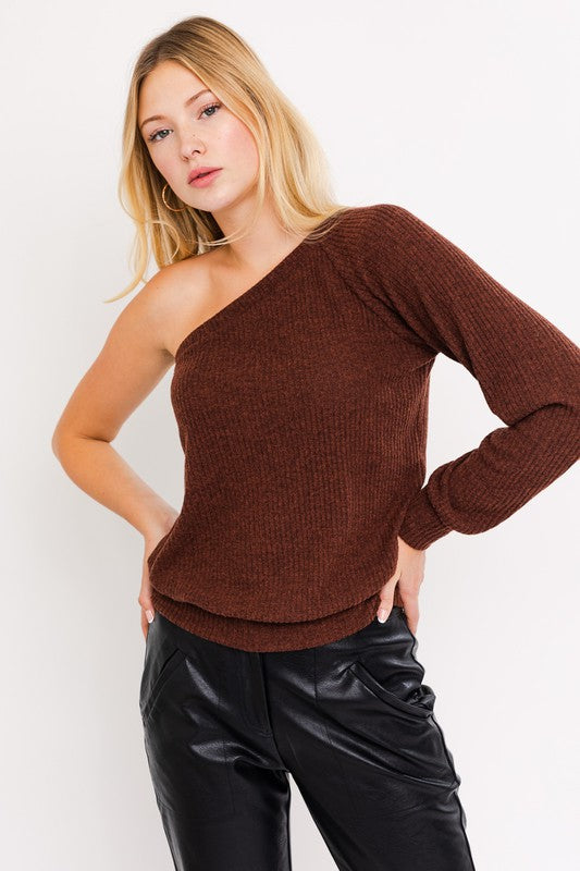 4235- Artesia One Shoulder Sweater PLUS