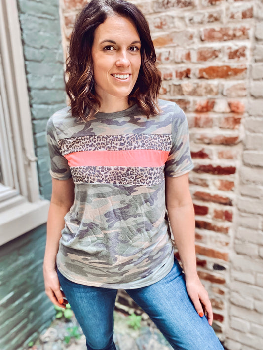 5440 - Melba Camo Tshirt CURVY