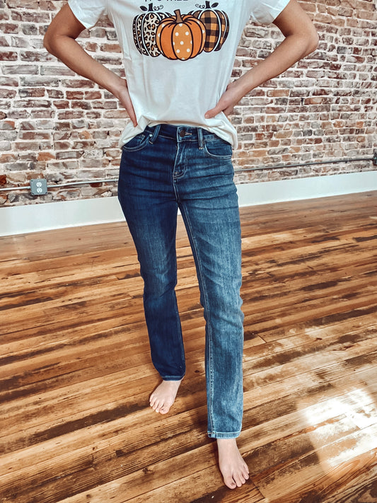 Risen High Rise Slender Straight Jeans