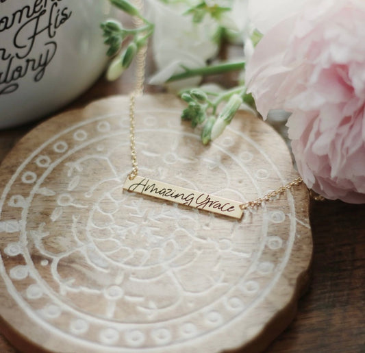 Amazing Grace Bar Necklace