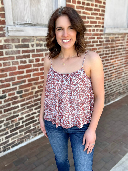 Leave You There Floral Cami Top