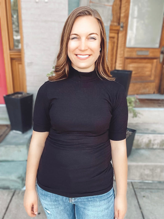 Melanie Mock Neck Blouse