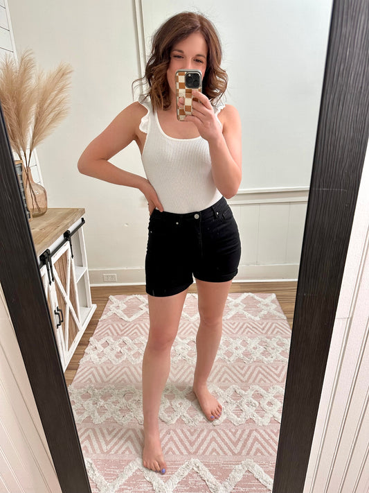 Risen High Rise Rolled Up Shorts
